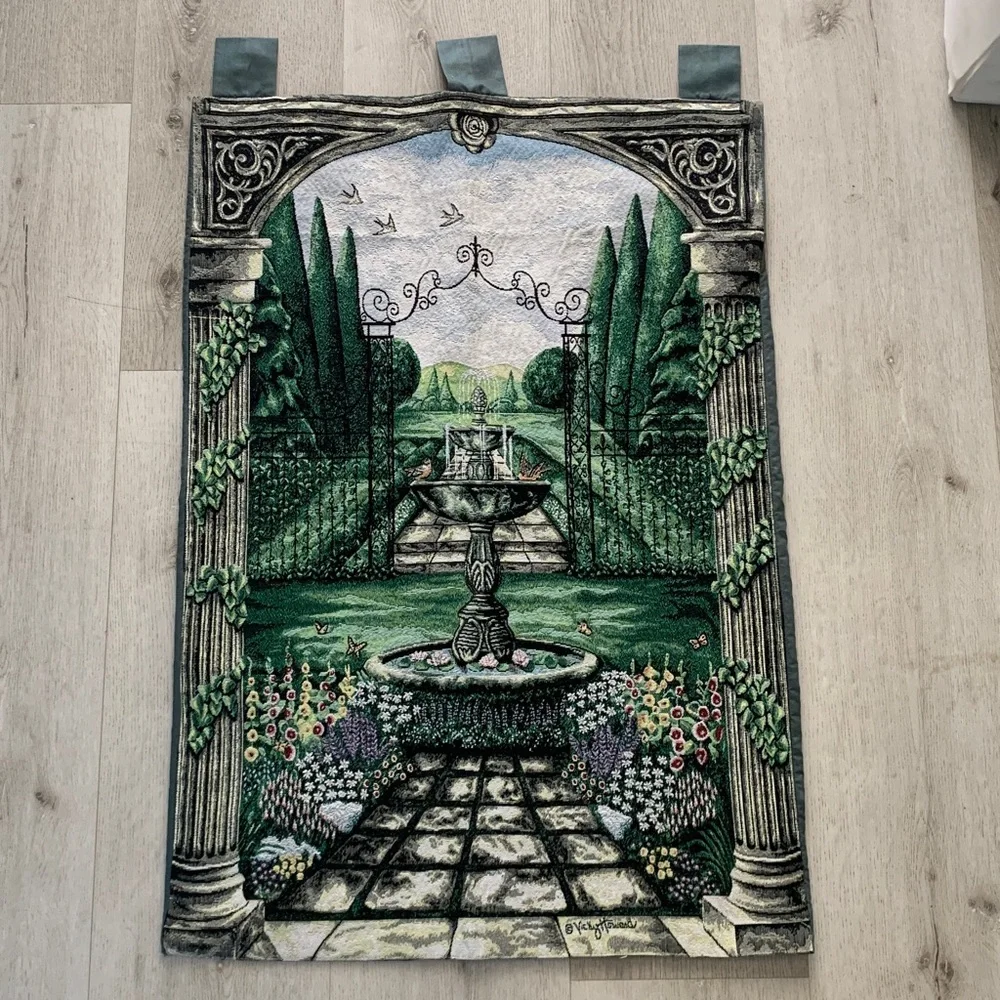 EUROPEAN GARDEN WALLHANGING TAPESTRY‎ BY VICKY HOWARD